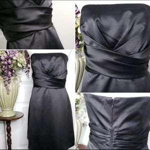 NWT Strapless Satin Little Black dress